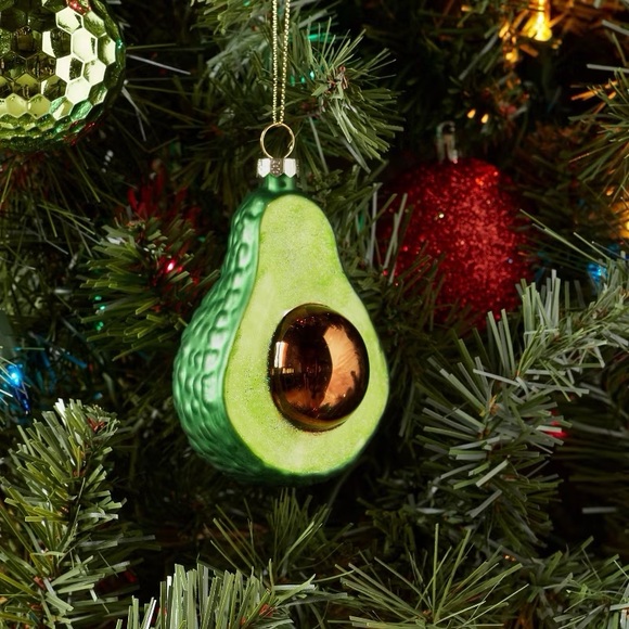 Glass Avocado Christmas Tree Ornament nwt - Picture 2 of 3